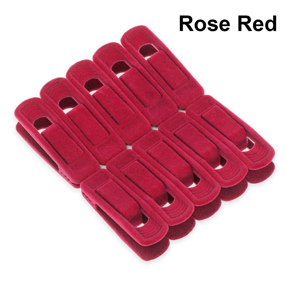 10pcs Portable Non-slip Household Bathroom Velvet Hangers Clips Dress Rack Hanging Hooks Coat Holder