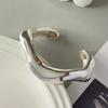 Personalized Exaggerated Liquid Metal Pleated Bracelet, Fashionable Smooth Irregular Open Bracelet For Women