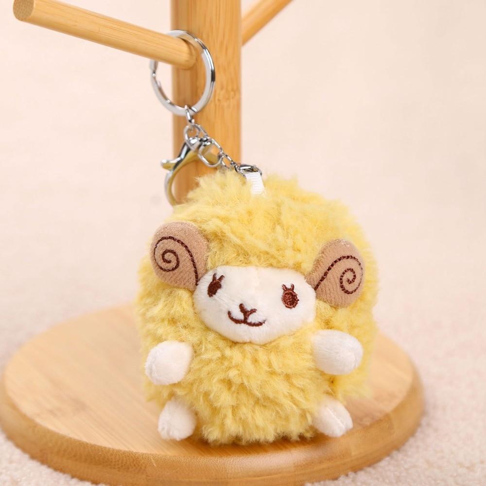 Soft Fluffy Texture Plush Sheep Pendant Cartoon Anime Style Sheep Backpack Charm For Bag Accessory