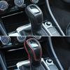 Car Leather Carbon Fiber Gear Head Shift Collars Cover for Volkswagen Sagitar VW Passat Accessories