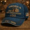 250th Anniversary Patriotic Baseball Caps, Retro Embroidered Adjustable Hats, Independence Day Gifts for History Enthusiasts