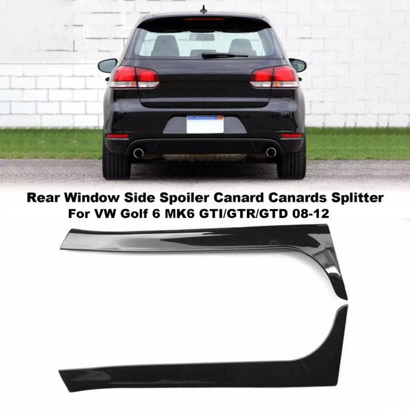 Do VW Golf 6 MK6 GTI GTR GTD 2008-2012 Tylny Boczny Spoiler Okna Canard Canards Splitter Dekoracja Zewnętrzna Samochodu Plastikowy Lewy Prawy