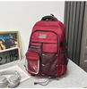 Schoolbag new high-value Korean ins college style solid color simple backpack junior high school students lightweight large-capacity backpack