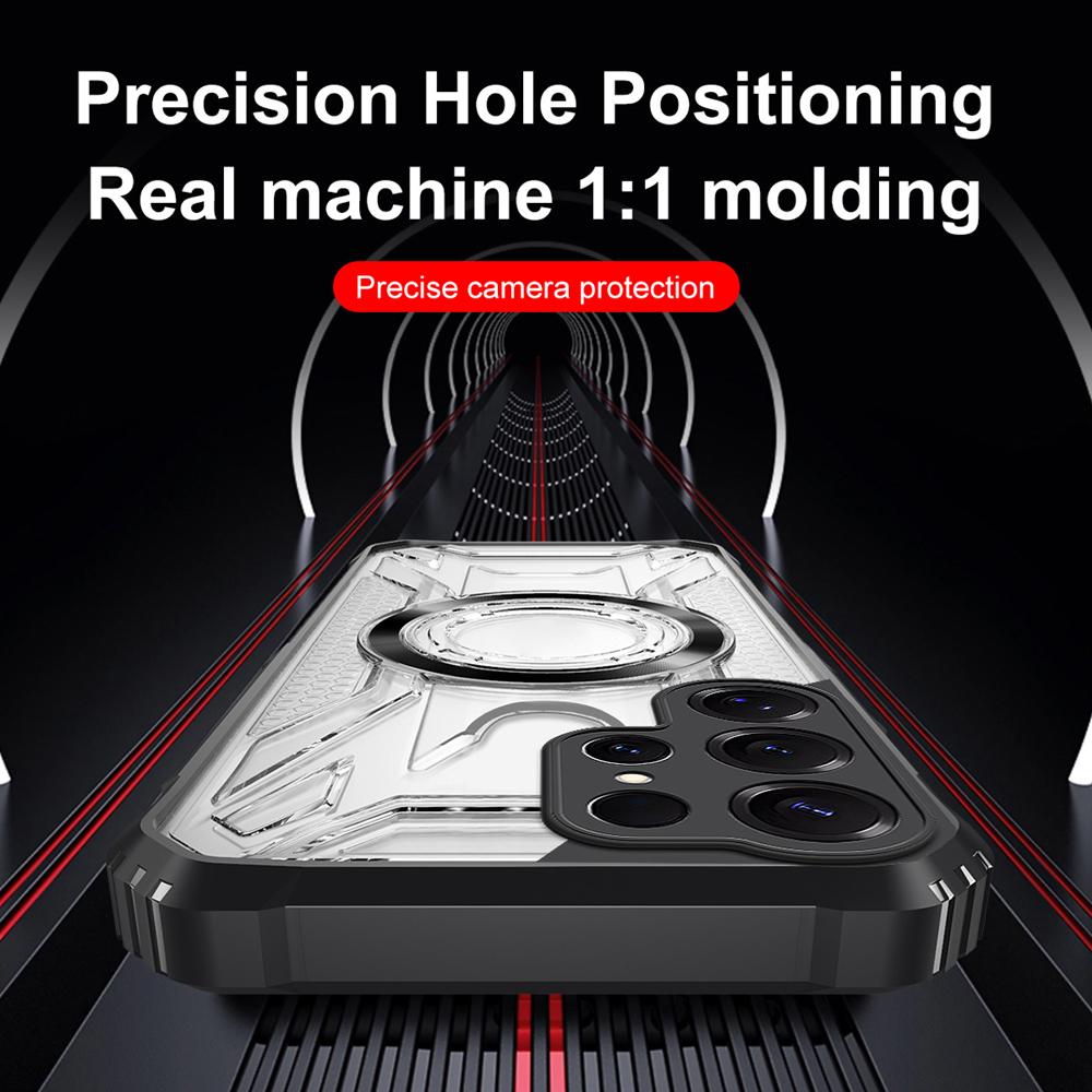 KEYSION Transparente magnetische Hülle für Samsung S22 S23 Ultra 5G S23+ Stoßfeste Handy-Rückseite für für Galaxy S23 S21 S20 FE 5G