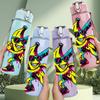 1PC Colorful Baseball Player Mascot Figure 750ml Color Plastic Water Bottle Leakproof Flip Straw Lid For Sports Office Home Use