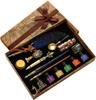 TOMMYFIELD Feather Pen Set, Antique Style, Blue (Ink Not Included), Perfect for Weddings