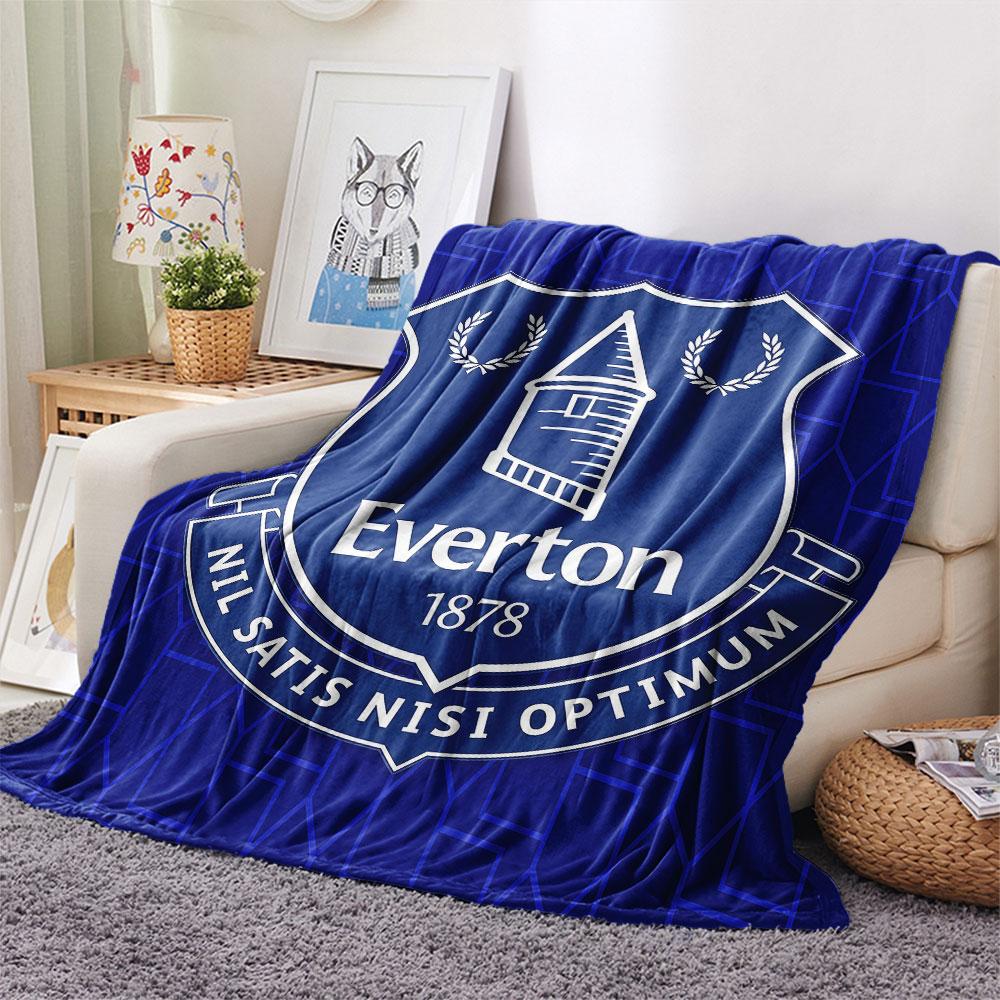 1 STuks Everton F.C. Patroon Flanellen Deken Geschikt Voor Alle Seizoenen voor Huisdecoratie Warmte en Comfort Cadeaus Vakantiecadeau