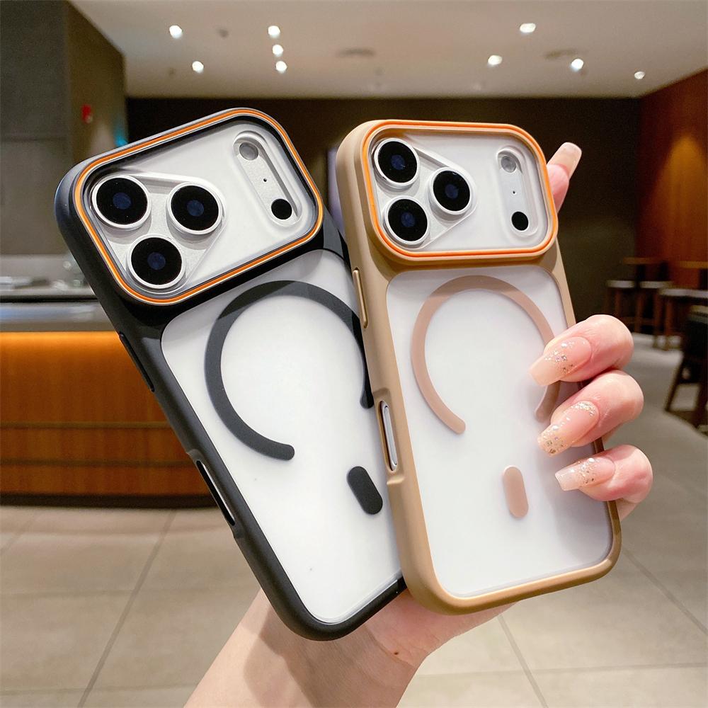 Coque Magnétique Semi-Transparente Mate de Luxe Pour Magsafe Pour iPhone 17 16 15 14 13 12 11 Pro Max Plus Chargement Sans Fil Housse en TPU