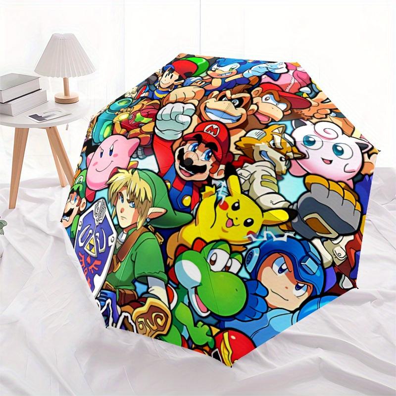 1pc Mario Gaming Characters Automatic Folding Umbrella - Lightweight, Retractable Design with 8-Rib Durability, Perfect for Outdoor33