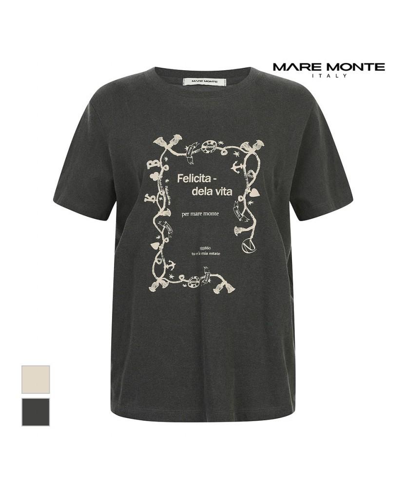 MAREMONTE Lettering Short Sleeve T-Shirt_M246Mts51D0