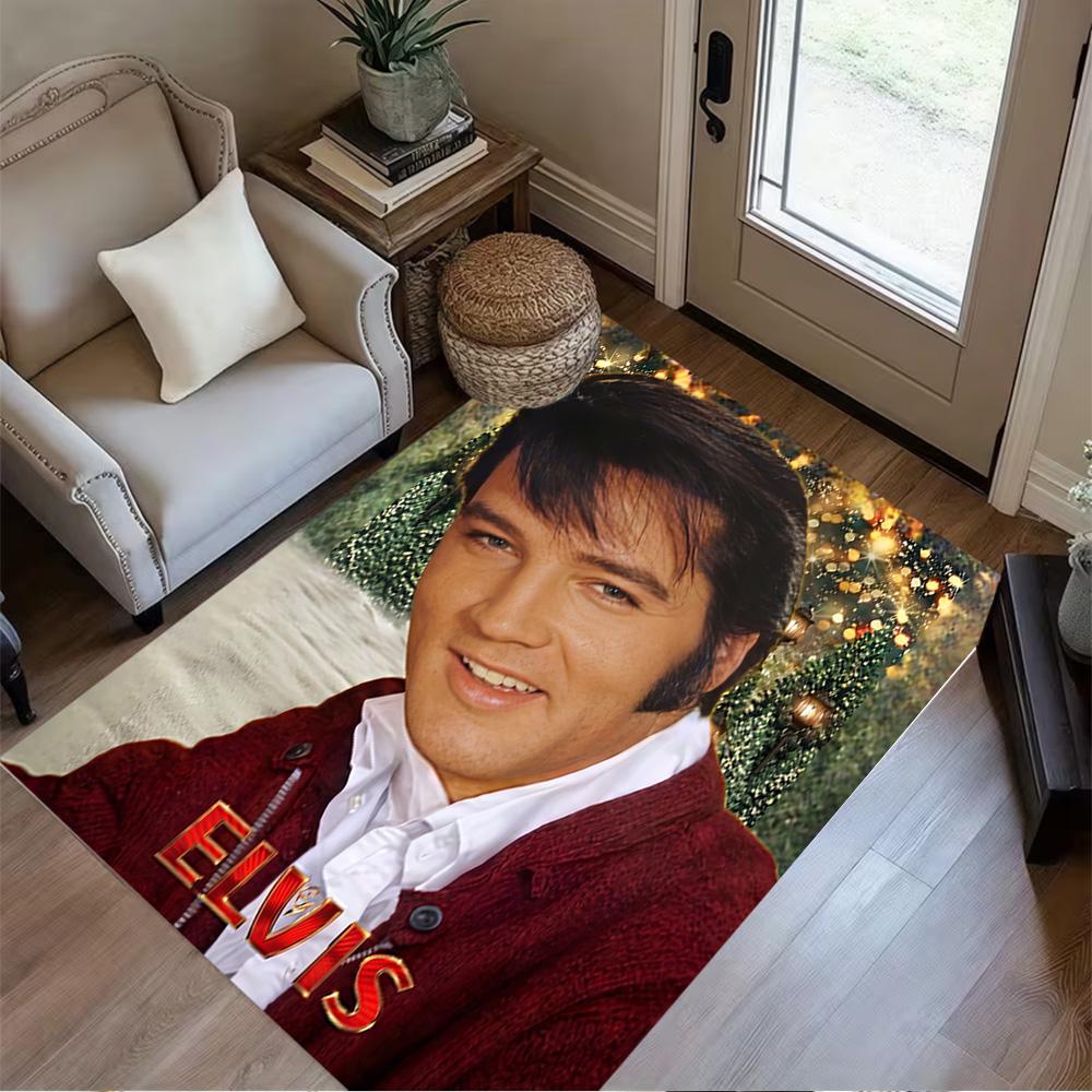 Elvis Presley Legende Bereichsteppich Perfekt für Arbeitszimmer Eingangsbereich Küche Balkon Rutschfester Teppich Anime Büro Dekoration Geburtstag/Weihnachtsgeschenk