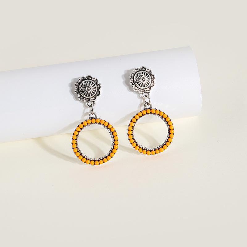 Bohemian Ethnic Style Long Tassel Metal Dangle Earrings
