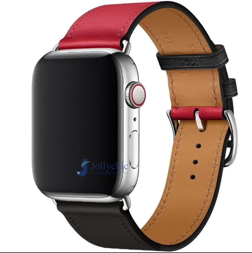 Leather Watch Straps for Apple Watch Band 46mm 44mm 49mm 45mm 42mm 40mm 38/41mm Bracelet iWatch Series 10-Ultra 9-8-7-6-5-4-3-SE