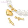 18K Gold Plated Tube Spacer Beads,Pendant Bail,Brass Bail Beads Connector Findings,DIY Bracelet Necklace Making Accessories