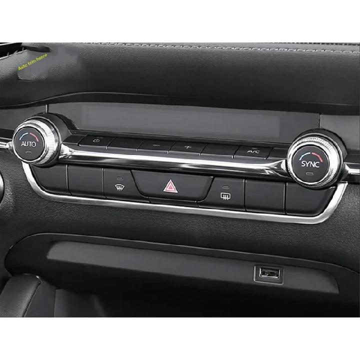 Metal Central Control Control Warning Caution Button Strips Cover Trim For Mazda 3 + & CX-30 - 2024 Car Accessories