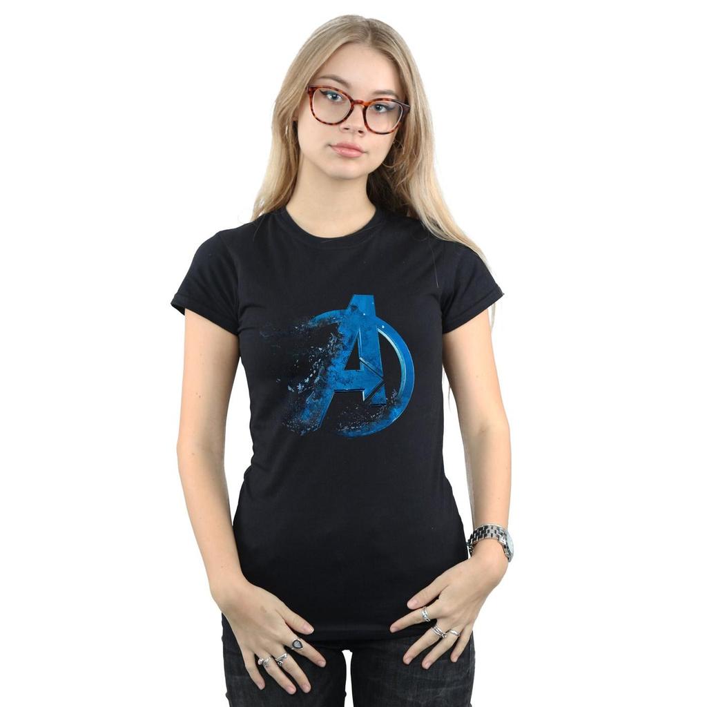 Marvel Womens/Ladies Avengers Endgame Dusted Logo Cotton T-Shirt