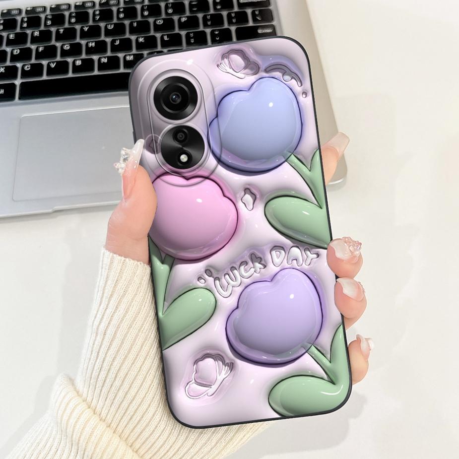 For Oppo A78 4G Case CPH2565 New Fashion Candy Painted Back Cover Shockproof Phone Case For Oppo A78 A 78 OppoA78 4G Soft Fundas