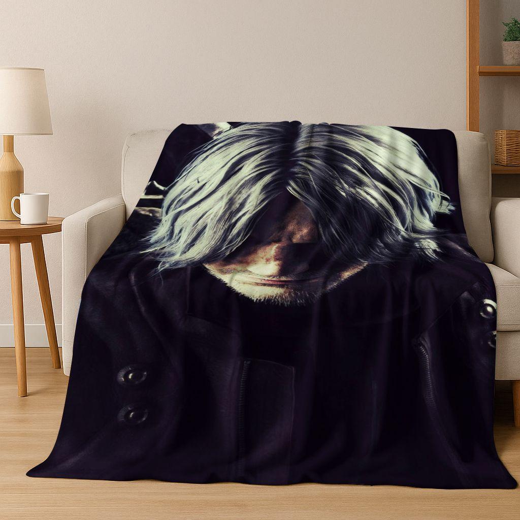 3D D-Devil May Cry DMC Žaidimai Vergil Dante Flanelinis pledas, Šiltas ir jaukus minkštas pledas namams, miegamajam, lovai, sofai, vaiko dovana