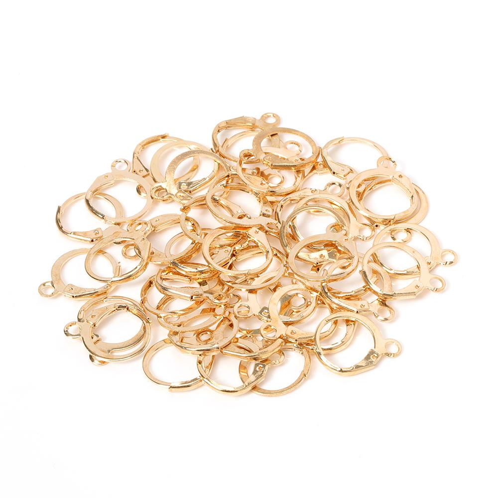 50pcs Earring Hook French Earrings Earwire Fitting 13x15mm Ear Setting Base Accessories for Craft Jewelry Making Components DIY