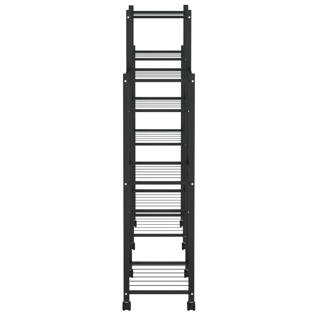 Plant Stand with Casters 83 X 25 X 103.5 Cm Black Iron