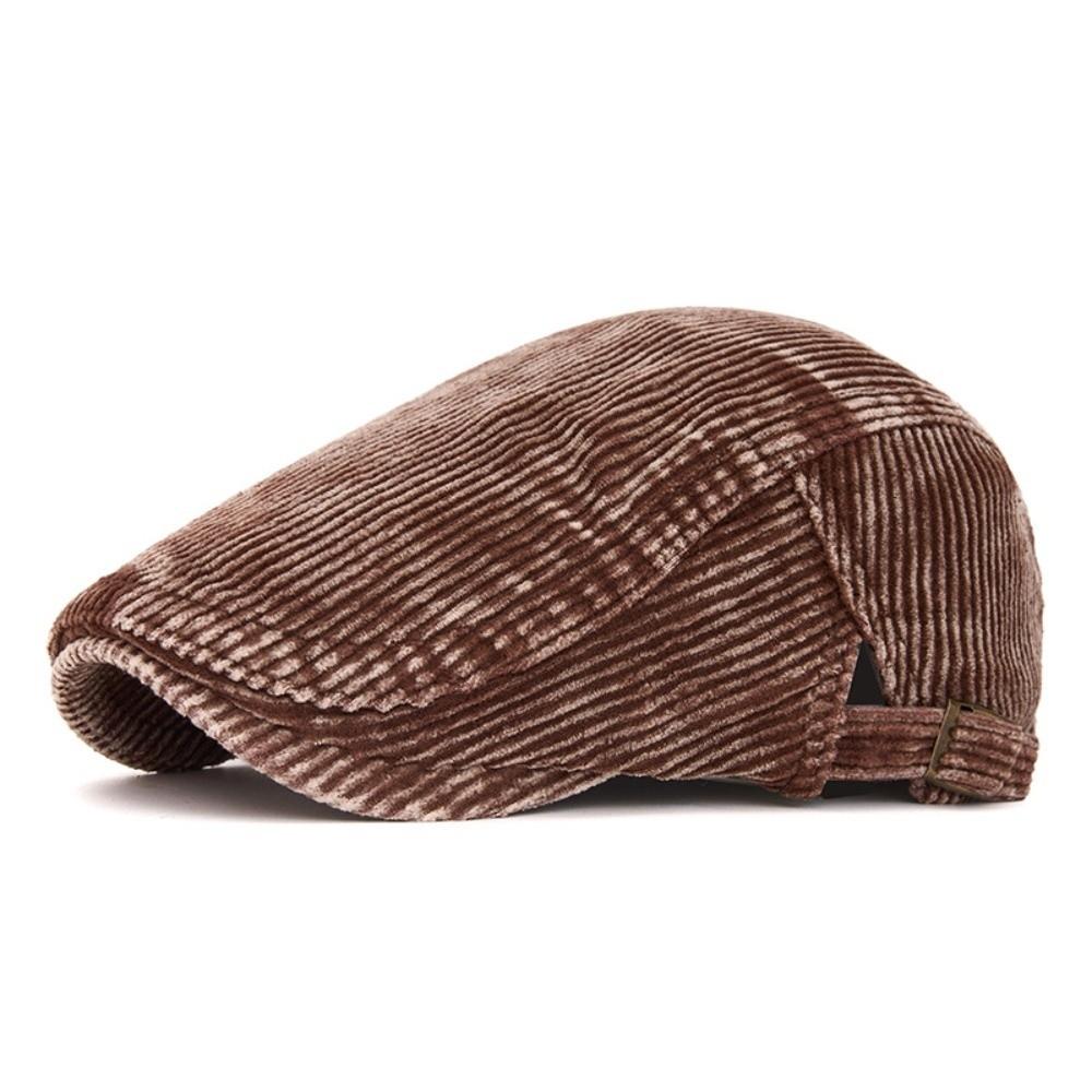 Soft Lined Newsboy Hat Adjustable Gatsby Beret Cap Vintage Corduroy Flat Cap  Daily Travel