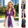 Women Shawl Sparkling Metallic Lightweight Scarf Wrap with Tassel Free Buckle Shimmering Finish Evening Wedding Formal Dress Stole