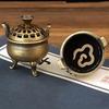 Incense Burner Holder Incense Coil Holder Burner With Lid Metal Antique Desktop Ornament For Meditation Yoga Spa Bedroom Tea
