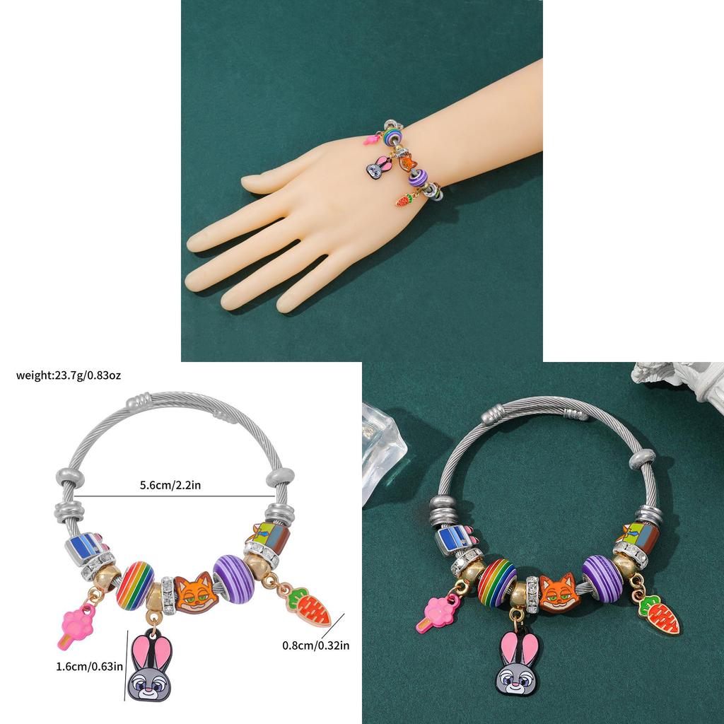 Zootopia Cartone Animato Città di Animali Gioielli Forma di Cuore Braccialetto Charm Per Regalo di Viaggio