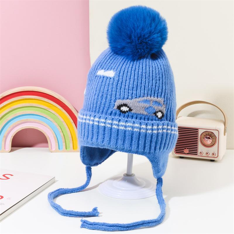 Kinder Cartoon Niedliche Ohrenschützer Strickmütze Winter Jungen Mädchen Warme Mütze