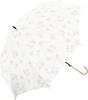 Sombrilla Larga para Lluvia o UV UPF Calor Luz Diseño de Lirio [Nakatani] Paraguas para Mujer, Salta, Brilla, Protección, 50, Protección, Bloqueo, 58cm, Blanco Crudo,