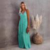 Fitshinling V Neck Boho Summer Long Dress Holiday Beach Pareo Spaghetti Strap Sexy Maxi Dresses Women Clothing Bohemian Vestidos