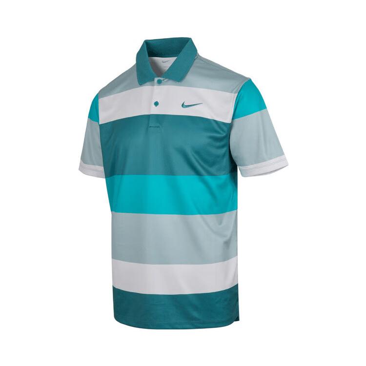 Nike Victory+ AS M NK DF PRT Brand Logo Striped Short Sleeve Polo Shirt Men Polo Shirts Blue FZ7449379