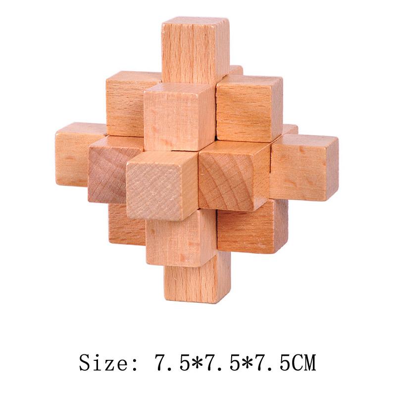 Wooden Kong Ming Lock Lu Ban Lock IQ Brain Teaser Puzzle Inteligencia Rompecabezas 3D De Madera Montessori Educational Toys
