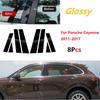 8pcs/set Car Window Pillar Posts Door Trim Stickers for Porsche Cayenne 92A Chassis E2 2011-2017
