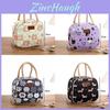 Canvas Lunch Bag Handheld Tote For Office Workers And Students With Zipper Closure