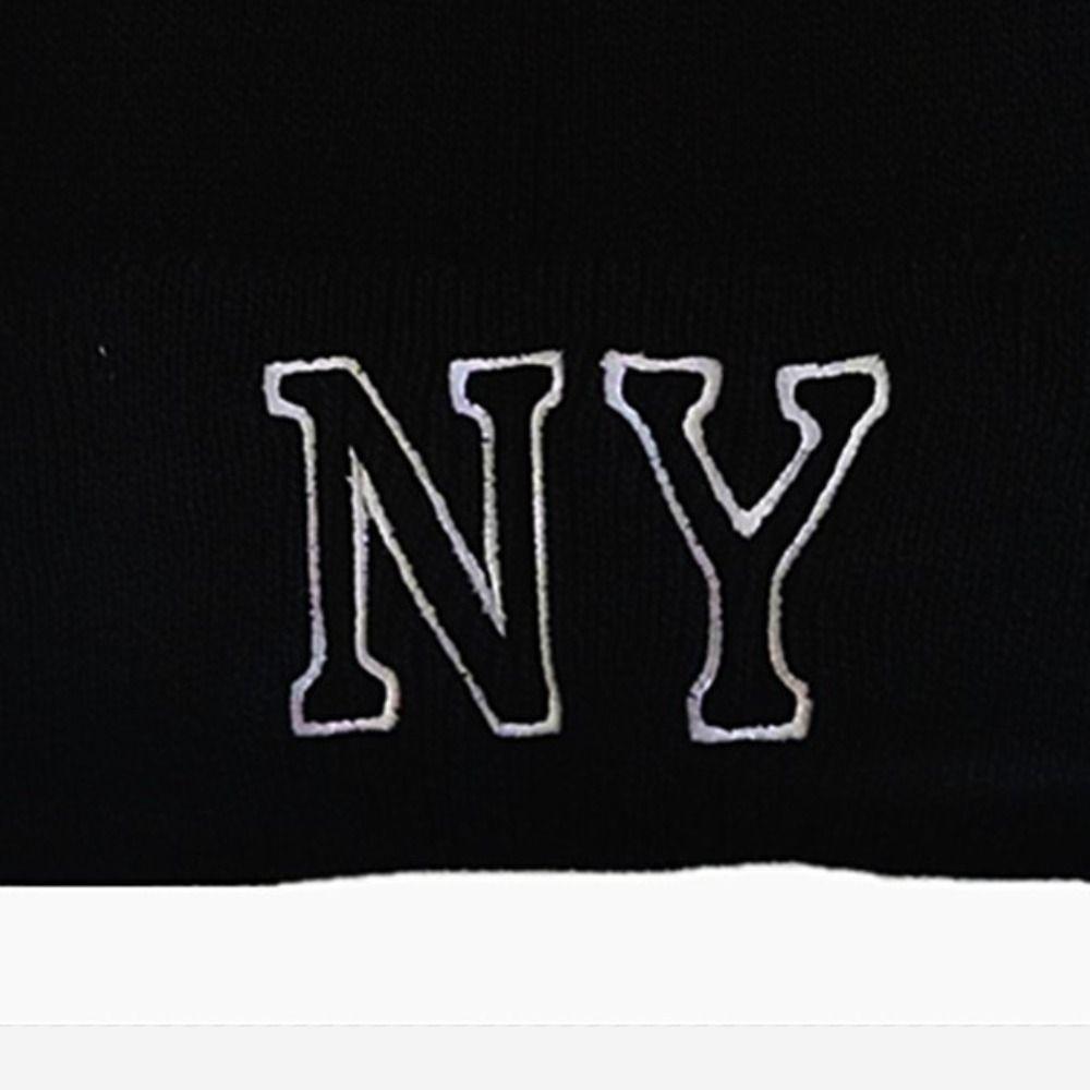 Letter Embroidery Knitted Beanies Hat Solid Color Knitted Skull Bonnet Creative Cold Cap Unisex