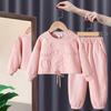 Conjunto de Suéter y Pantalón de Oso para Niñas 2024 - Elegante Dos Piezas de Dibujos Animados para Primavera y Otoño