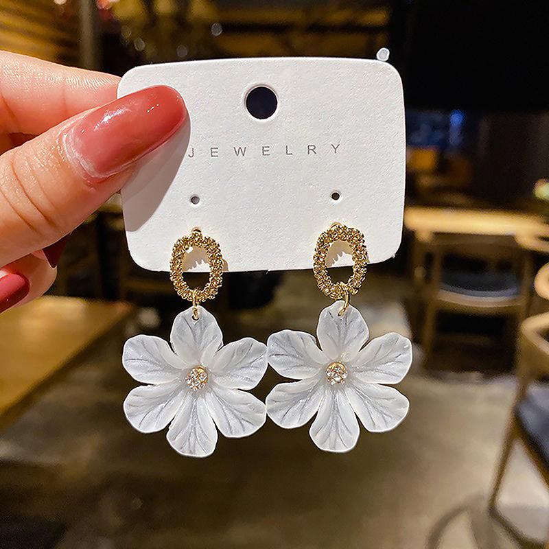 1Pair Korean Ins Style Flower Earrings All-Match Temperament Ear Studs
