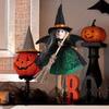 Halloween Witch Decoration Soft Cloth Gauze Skirt Mini Broom Witch Stuffed Doll Hanging Ornament Festival