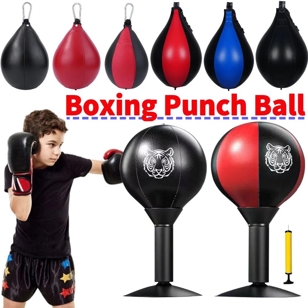 PU Boxbirne Boxsack Kinder Erwachsene Aufblasbar Reflex Speed Fitness Training Hängender Boxsack Speed Ball