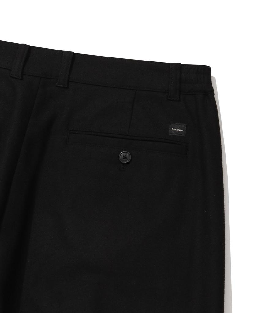 COVERNAT Peached Tr Double-Pleat Semi-Wide Fit Pants Black