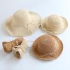 Summer New Parent-child Straw Hat Girl Casual Solid Foldable Big Brim Holiday Hats Baby Boy Beach Fisherman's Cap