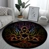 Accueil psychédélique noir Viking arbre tapis rond canapé tapis maison salon chambre salle de bain tapis de sol imprimer décorer tapis tapis