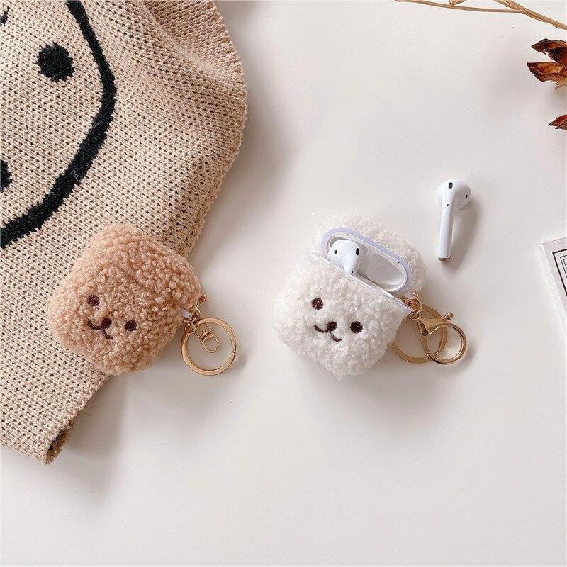 Cute Fluffy Bear Earphone Case For Apple Airpods 3 Cover Fashion Lovely Headphones Fur Cases For Airpods Pro2  Charging Box Capa