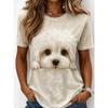 Fashion Women Retro Creative Dog Pattern Print T Shirt Funny Casual O-neck Short Sleeves T-shirt Summer Female Tee Shirt