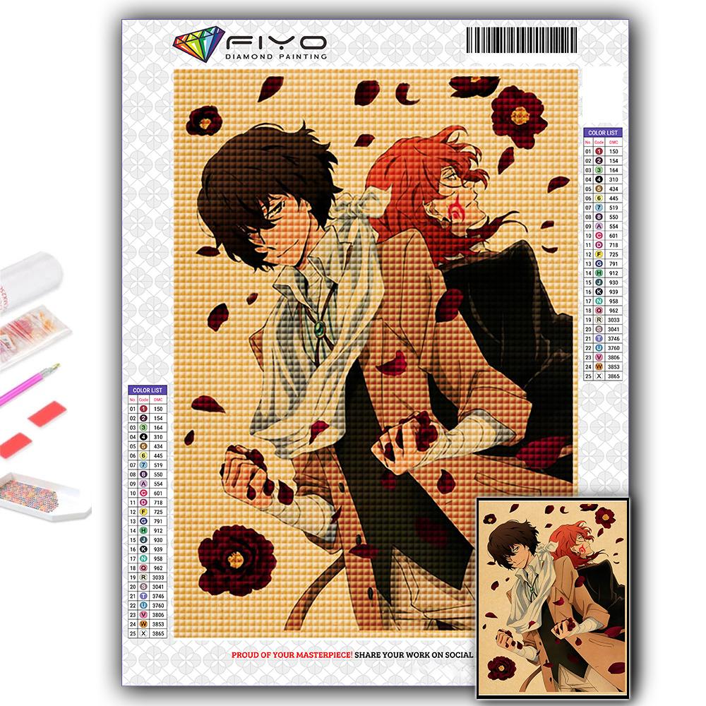 DIY 5D Diamond Painting Anime Bungou Stray Dogs Cross Stitch Kit Full Drill Embroidery Mosaic Art Picture of Rhinestones Gift