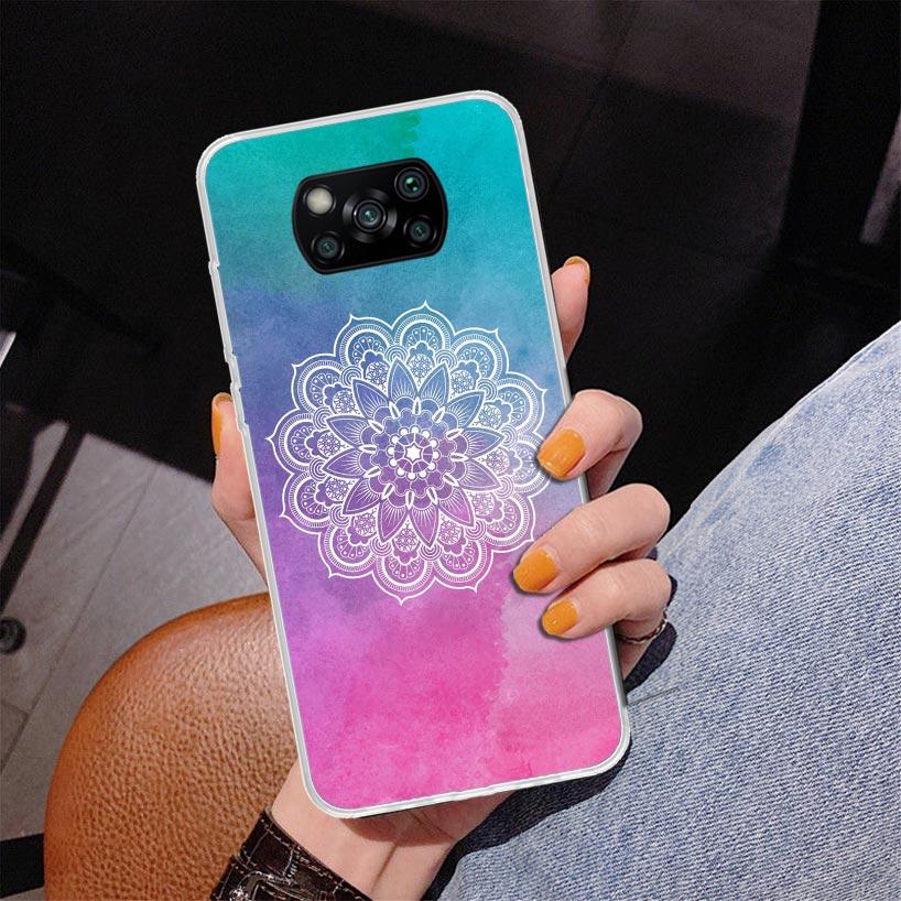 Totem Mandala Colorful Flower Phone Case For Xiaomi Poco X7 X6 X5 Pro F7 Ultra Redmi 15C 15 13C 13 12C 12 10 10A 10C 9 9A 9C 9T