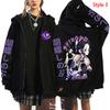 Heiße Anime Kochou Shinobu Grafikdruck Reißverschluss Kapuzenpullover Damen Herren Harajuku Lässig Cosplay Reißverschluss Sweatshirts Mode Langarm