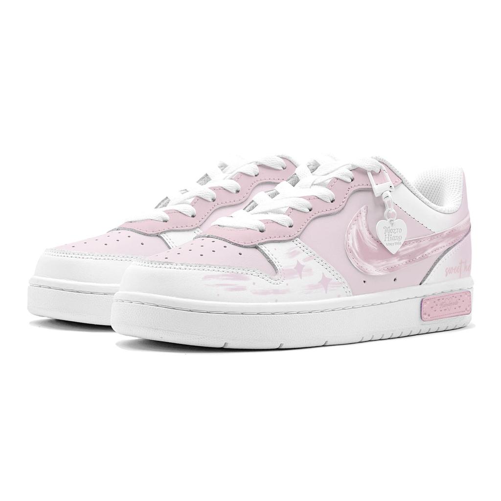 Nike Court Borough Slip Resistant Low Top Skateboard Shoes GS Pink BQ5448-100(TeamS2-S-BOX)