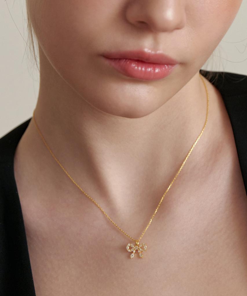 Tatiana (Silver 925) Cubic Ring Ribbon Necklace Nz2176